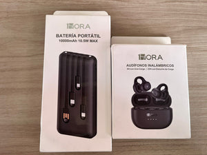 Audífonos + Power Bank 20,000 mAh